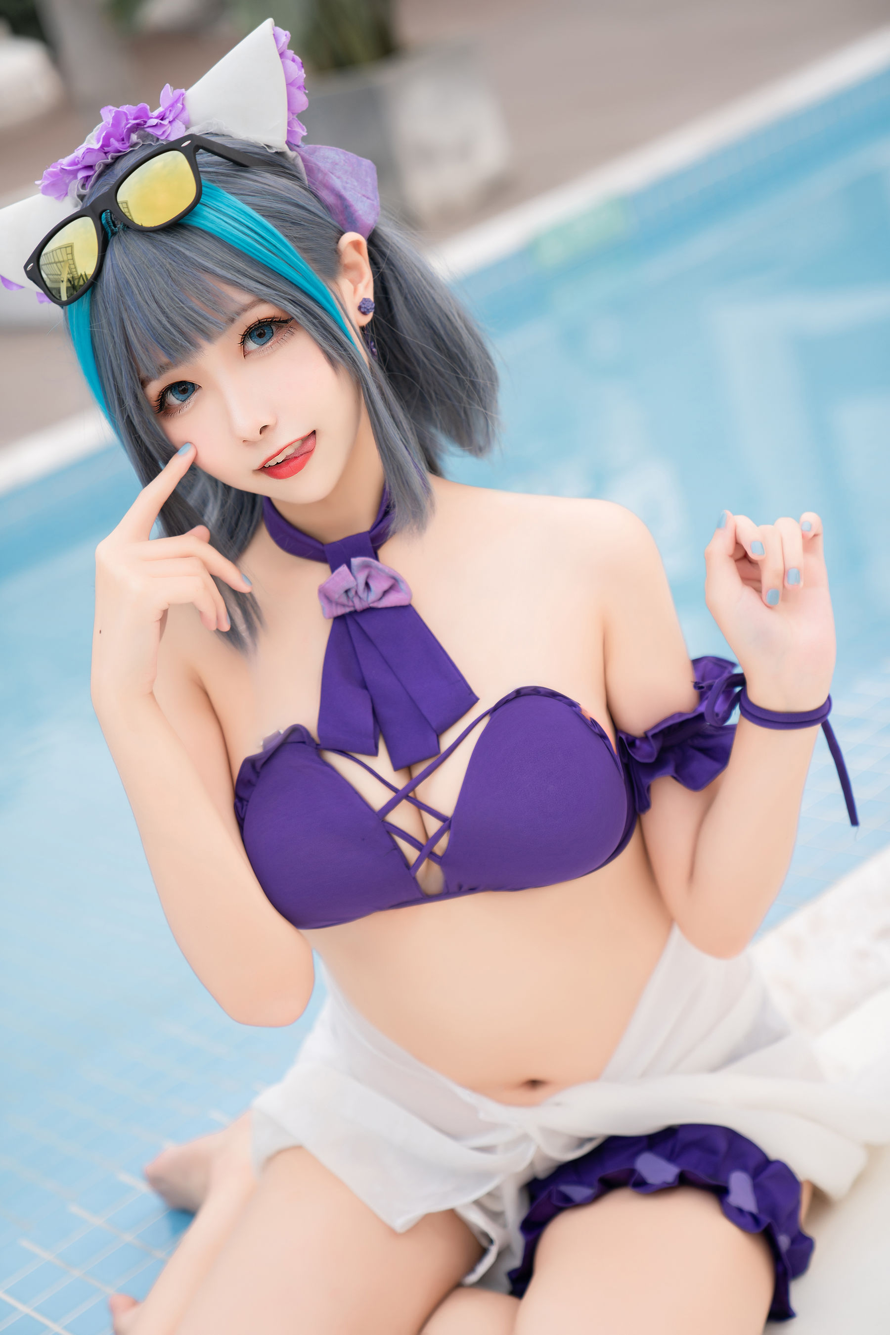 [COS福利]微博妹子Momoko葵葵–柴郡水着插图9